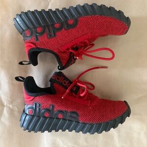 adidas Kids Kaptir 3.0 sneakers size 2 boys red and black